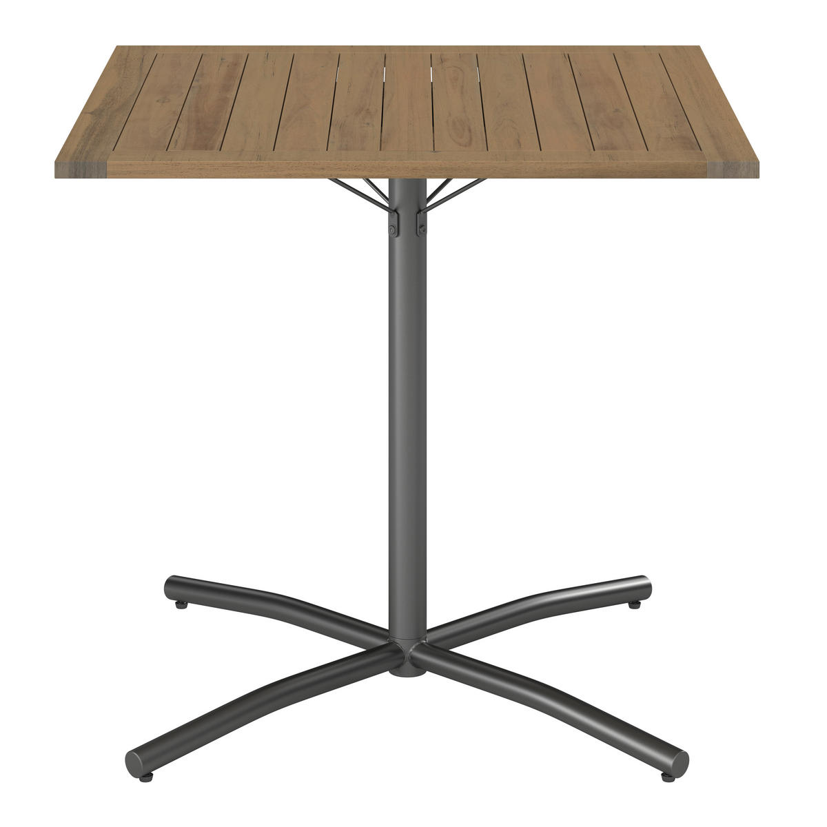 MIZA ZA BALKON les, kovina siva, barve akacije  - siva/barve akacije, Konvencionalno, kovina/les (80/80/74cm) - Ambia Garden