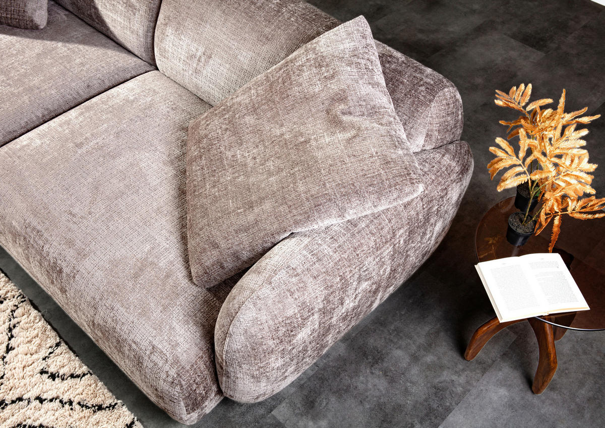 BIGSOFA Chenille Dunkelgrau  - Dunkelgrau/Schwarz, MODERN, Kunststoff/Textil (270/112/125cm) - Carryhome