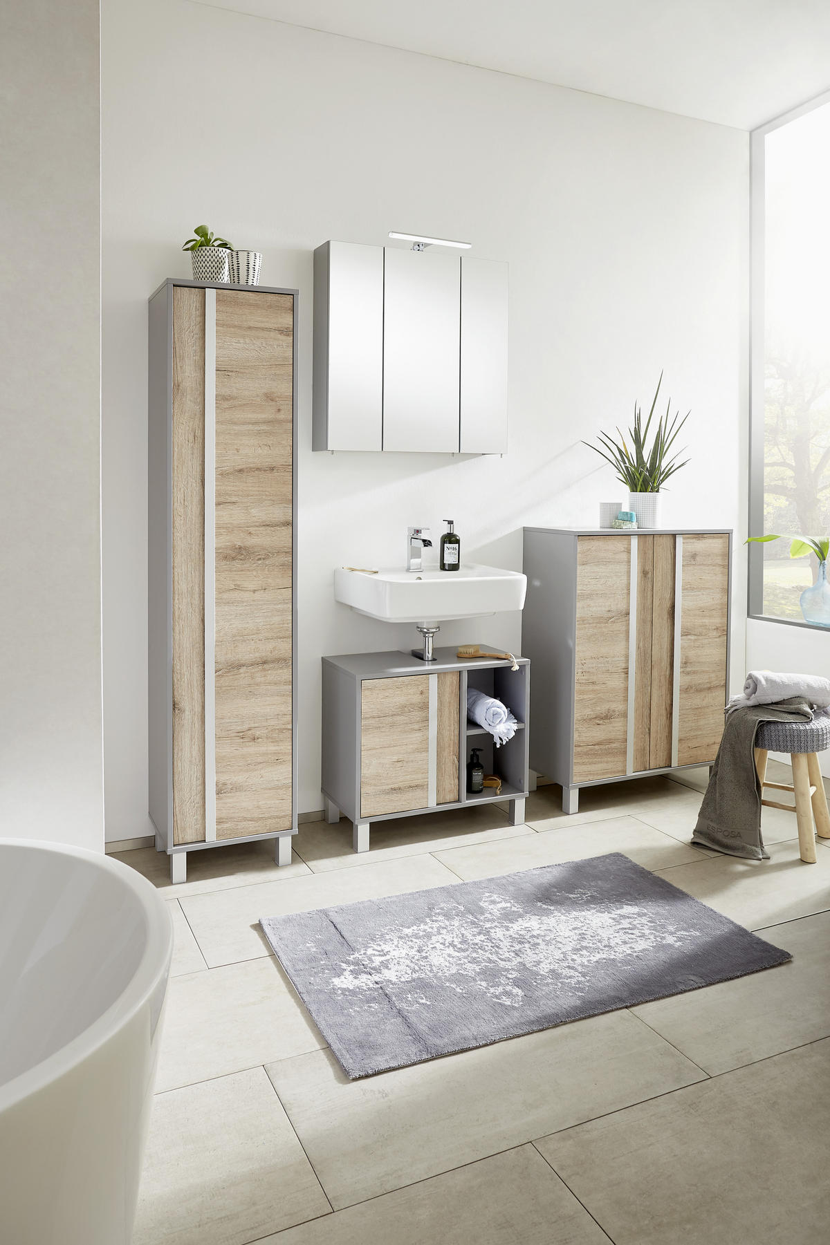 SPIEGELSCHRANK 70/71/16 cm  - Platinfarben/Nickelfarben, Basics, Glas/Holzwerkstoff (70/71/16cm) - Stylife