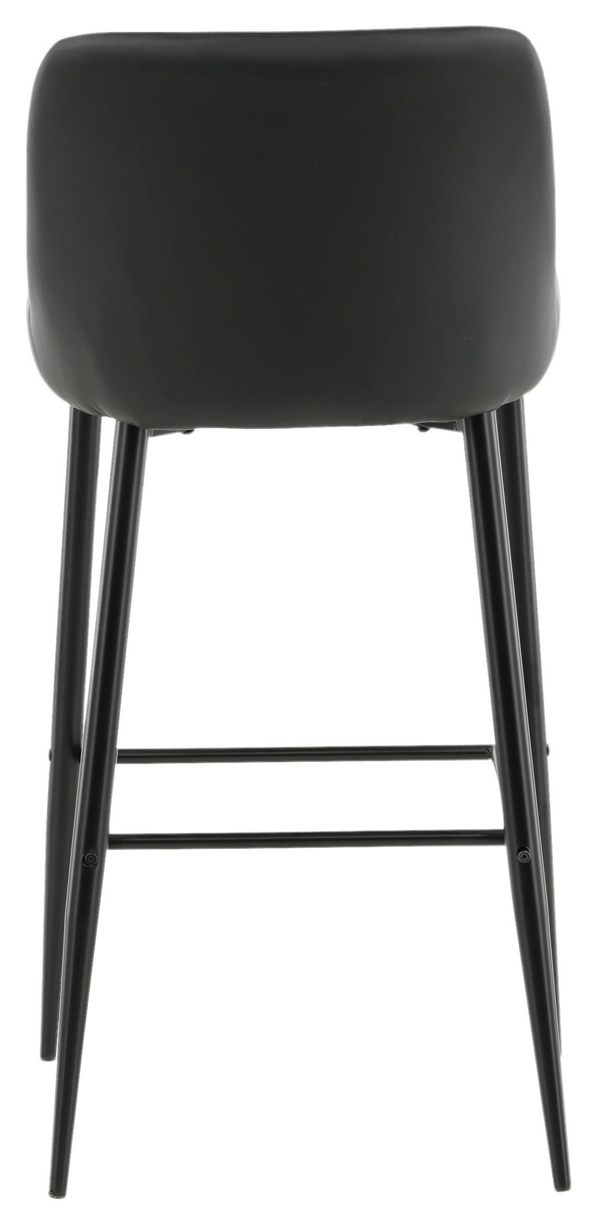 BARHOCKER-SET Lederlook (vegan) Schwarz Stahl abwischbar  - Schwarz, Design, Kunststoff/Textil (48/105/57cm) - Livetastic