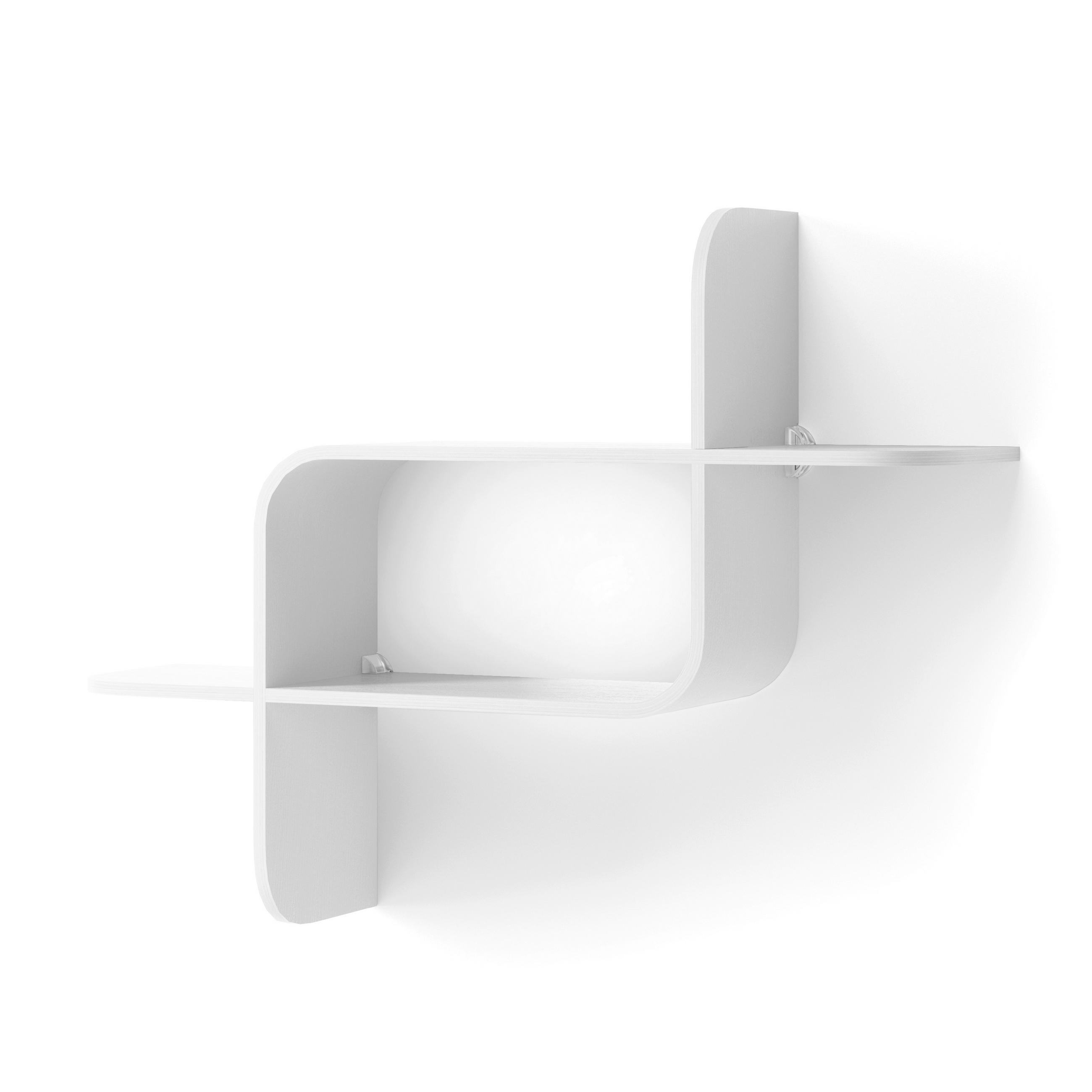 POLICA ZIDNA bijela  drvo  - bijela, Konvencionalno, drvo (64/48/16cm) - Umbra