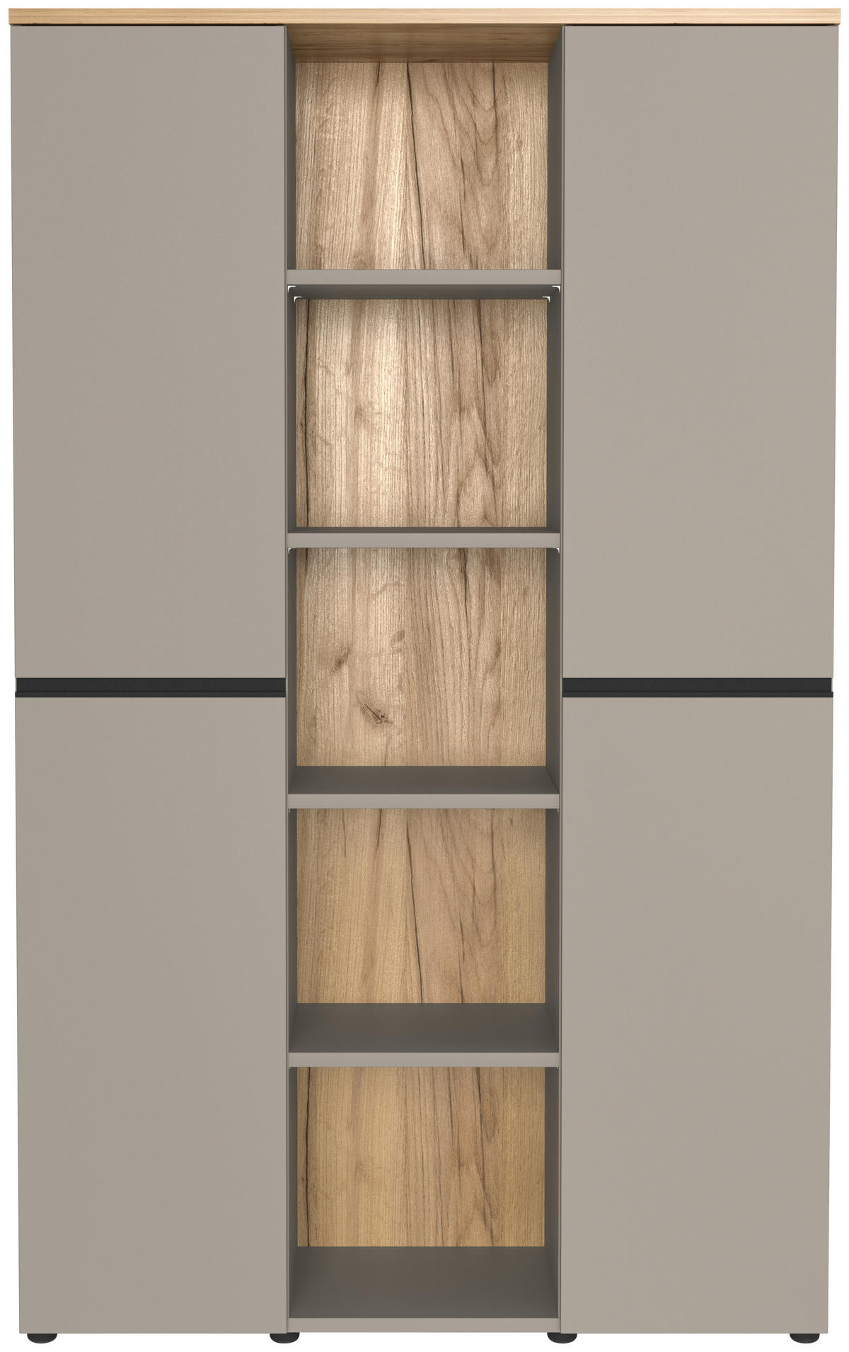 AKTENSCHRANK  - Eichefarben/Grau, MODERN, Holzwerkstoff (120/197/40cm) - Novel