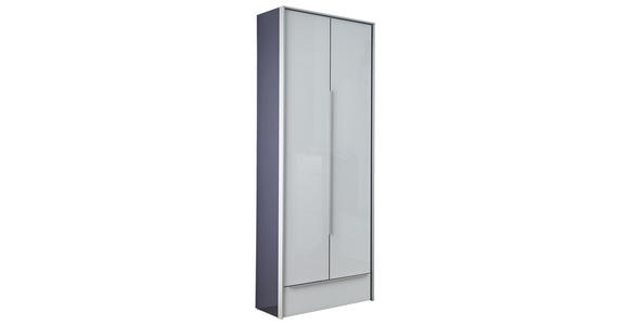 GARDEROBENSCHRANK 63/189/38 cm  - Alufarben/Schwarz, Design, Glas/Holzwerkstoff (63/189/38cm) - Dieter Knoll