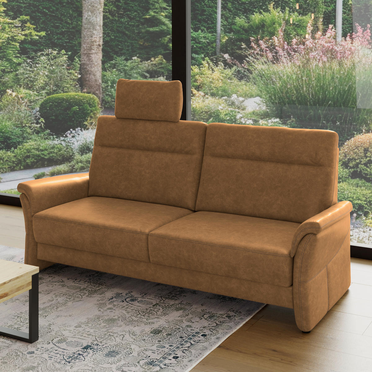 3,5-SITZER - Senfgelb/Schwarz, Konventionell, Kunststoff/Textil (205/98/91cm) - Elegando