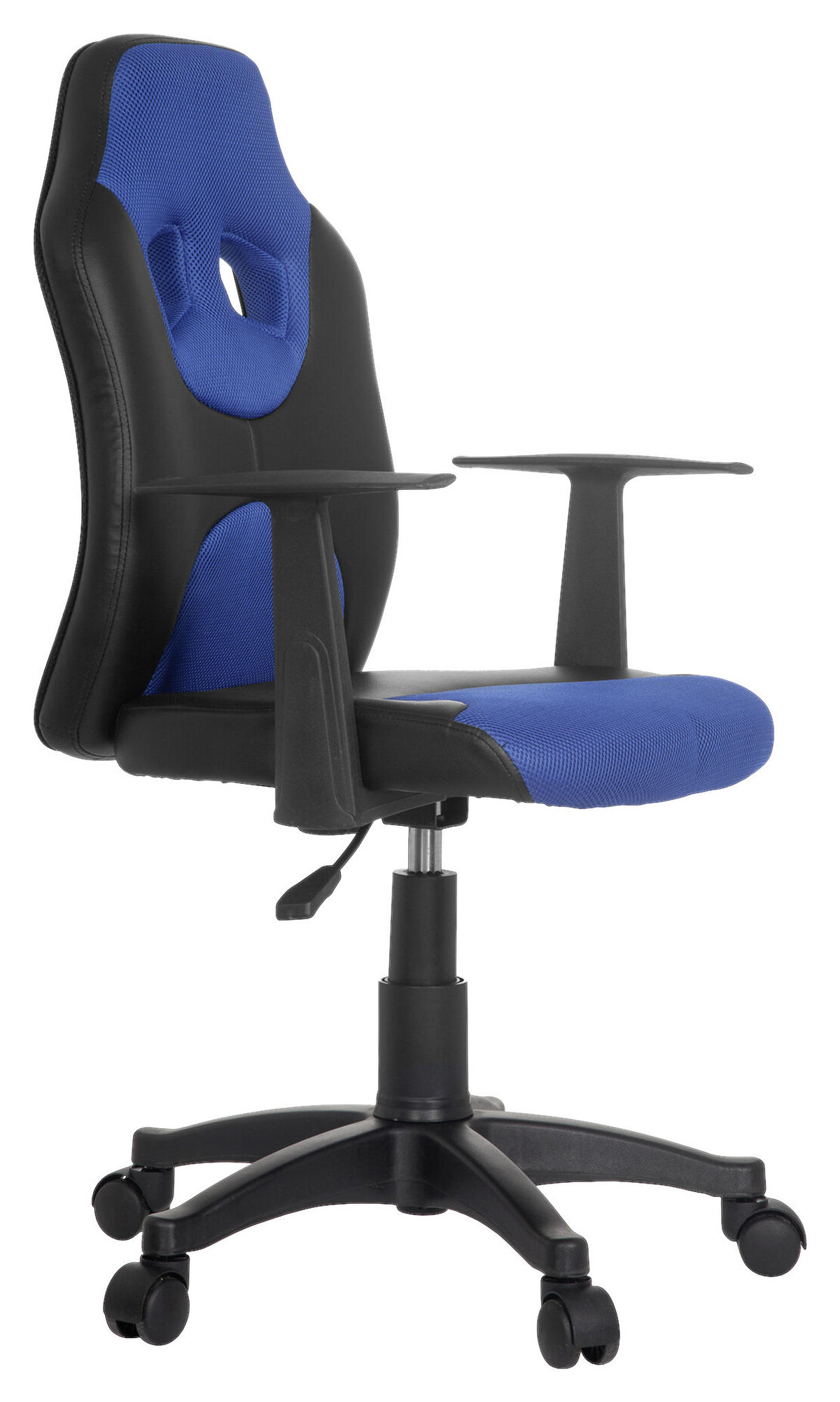 OTOČNÁ ŽIDLE PRO MLÁDEŽ, modrá, černá - modrá/černá, Basics, plast (54/90-100/48cm) - MID.YOU