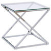 BEISTELLTISCH 50/50/50 cm Chromfarben quadratisch  - Chromfarben, MODERN, Glas/Metall (50/50/50cm) - Livetastic