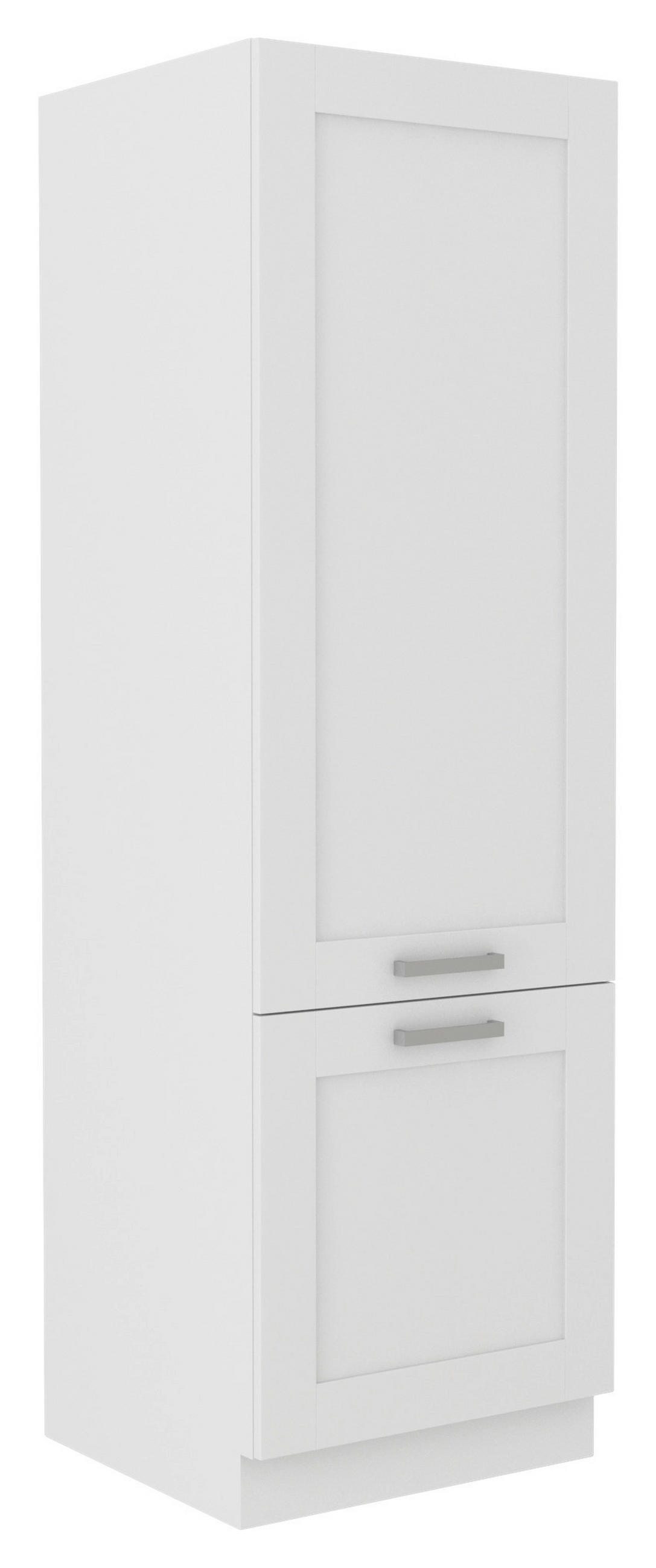 GESCHIRRSCHRANK 50/200/57 cm  in Weiß  - Silberfarben/Weiß, ROMANTIK / LANDHAUS, Holzwerkstoff/Metall (50/200/57cm) - MID.YOU