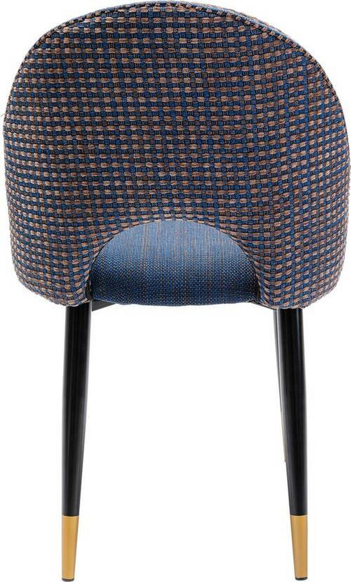 STUHL Webstoff Blau, Schwarz, Goldfarben  - Blau/Goldfarben, Design, Textil/Metall (49/84/54cm) - Kare-Design