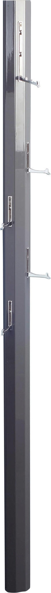 GARDEROBENPANEEL  in 8/185/4 cm  - Chromfarben/Anthrazit, Basics, Holzwerkstoff/Metall (8/185/4cm)