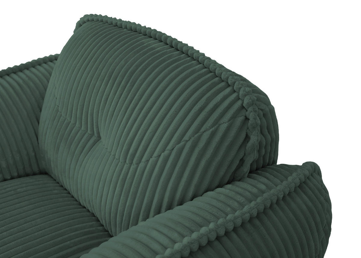 SESSEL in Cord Dunkelgrün  - Dunkelgrün/Schwarz, MODERN, Kunststoff/Textil (123/87/120cm) - Trendmanufaktur