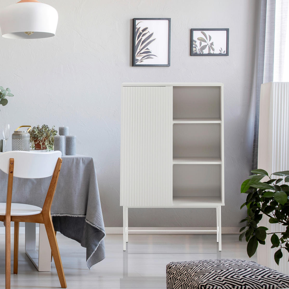 REGAL  82/130/35 cm Grau  - Grau, MODERN, Holzwerkstoff/Metall (82/130/35cm) - MID.YOU