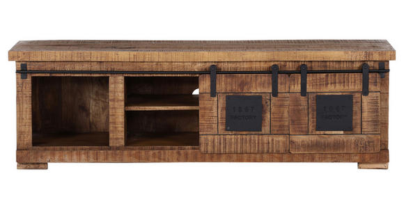 LOWBOARD  in 160/50/45 cm  - Schwarz/Naturfarben, KONVENTIONELL, Holz/Holzwerkstoff (160/50/45cm) - Landscape