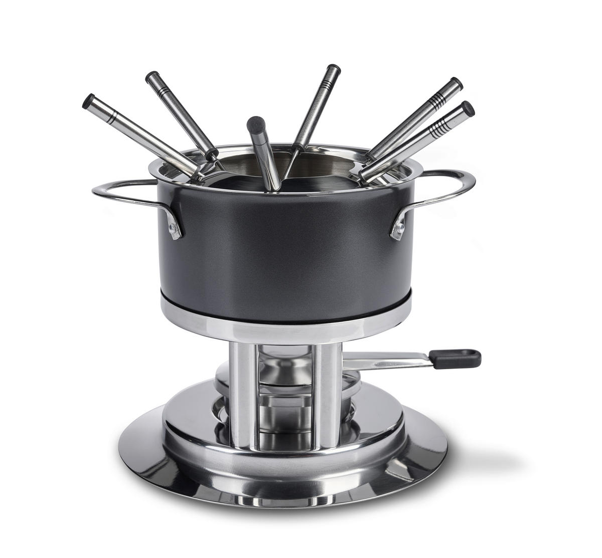 FONDUESET  - Edelstahlfarben/Schwarz, Basics, Metall - Homeware Profession.