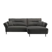 ECKSOFA in Mikrofaser Anthrazit  - Anthrazit/Schwarz, Modern, Holz/Textil (269/172cm) - MID.YOU