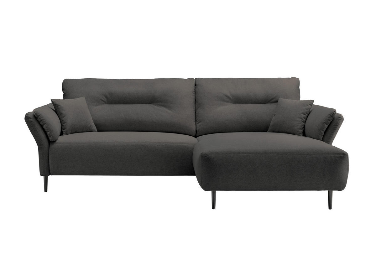 ECKSOFA in Mikrofaser Anthrazit  - Anthrazit/Schwarz, Modern, Holz/Textil (269/172cm) - MID.YOU
