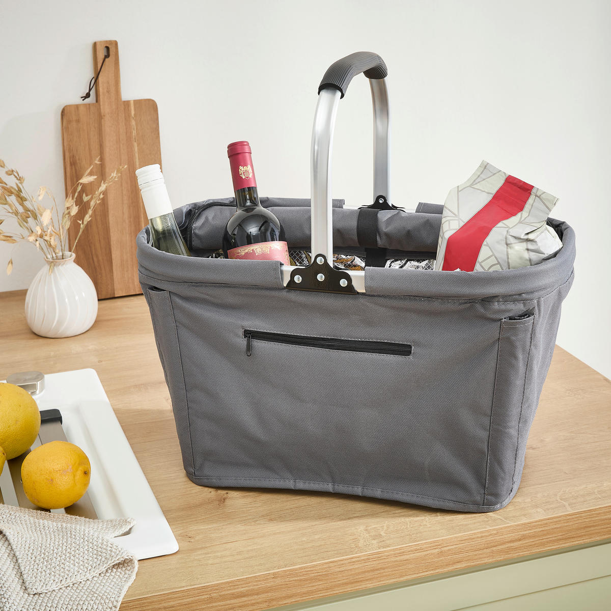 EINKAUFSKORB 30 L  - Grau, Basics, Kunststoff/Metall (50/27/27cm) - Boxxx