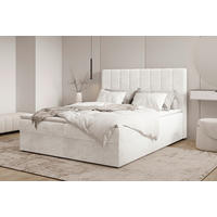 BOXBETT 160/200 cm,  in Weiß, Elfenbein, Bettkasten, Topper,  - Elfenbein/Schwarz, MODERN, Holz/Kunststoff (160/200cm) - MID.YOU