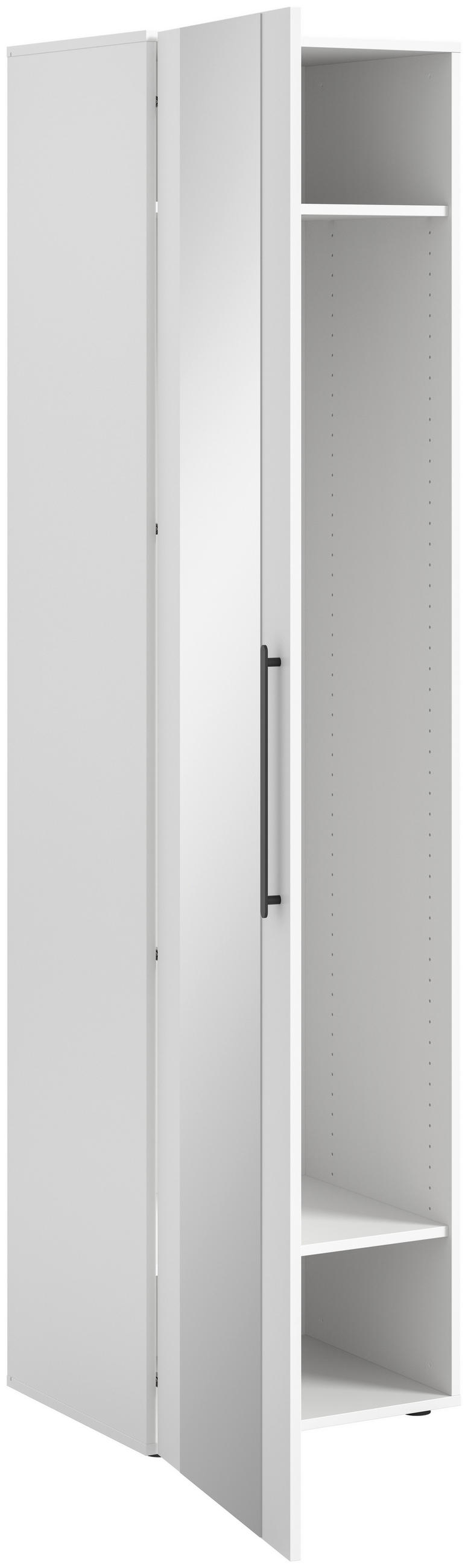 GARDEROBENSCHRANK  in 55/200/47 cm  - Schwarz/Weiß, MODERN, Glas/Holzwerkstoff (55/200/47cm) - Stylife