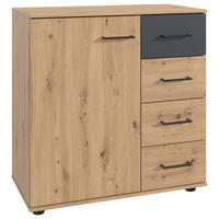 KOMMODE  in 81/83/41 cm  - Schwarz/Graphitfarben, KONVENTIONELL, Holzwerkstoff/Kunststoff (81/83/41cm) - Carryhome