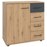 KOMMODE  in 81/83/41 cm  - Schwarz/Graphitfarben, KONVENTIONELL, Holzwerkstoff/Kunststoff (81/83/41cm) - Carryhome