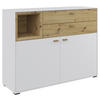 SIDEBOARD 114,3/88,4/38 cm  in Weiss, Eiche Artisan  - Weiss/Eichefarben, Modern, Holz/Holzwerkstoff (114,3/88,4/38cm) - Hom`in
