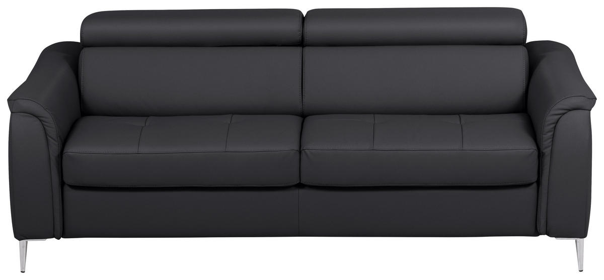 SCHLAFSOFA in Textil, Leder Schwarz  - Schwarz, Design, Leder/Textil (203/77-98/103cm) - MID.YOU