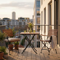 SET ZA BALKON Schlossgarten les, kovina   barve grafita, naravne barve barve grafita, naravne barve barve grafita, naravne barve    - barve grafita/naravne barve, Moderno, kovina/les - Gardenson