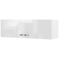 KÜCHENOBERSCHRANK 100/32/32 cm  in Weiß, Weiß Hochglanz  - Edelstahlfarben/Weiß Hochglanz, KONVENTIONELL, Holzwerkstoff/Metall (100/32/32cm) - FlexWell