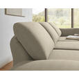 ECKSOFA  in Flachgewebe Beige Armteilverstellung, Relaxfunktion, Drehsitzfunktion  255-365/175-224 cm  - Beige/Schwarz, Design, Textil/Metall (255-365/175-224cm) - Dieter Knoll