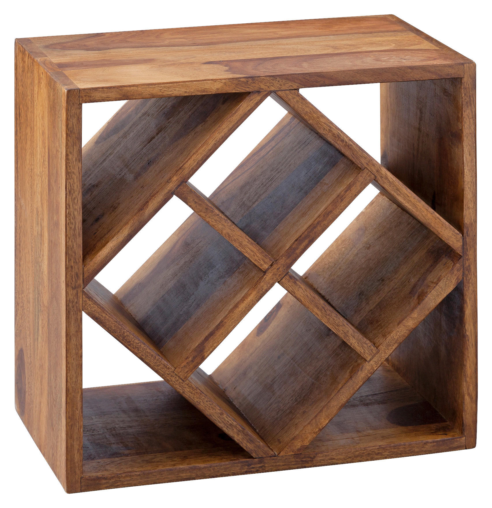 WEINREGAL   - Sheeshamfarben, MODERN, Holz (40/40/25cm) - MID.YOU