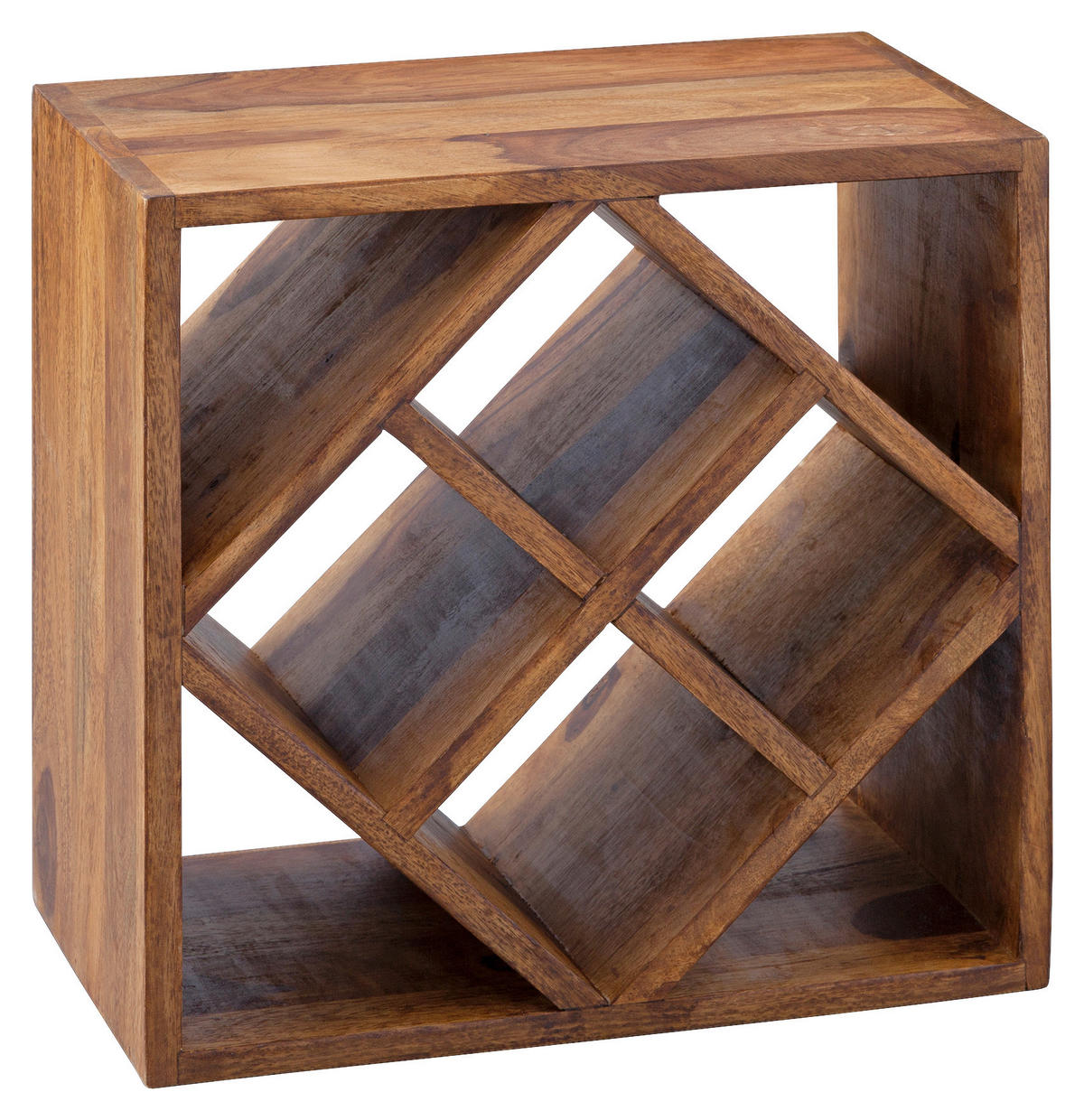 REGÁL NA VÍNO - farba indického palisandra, Modern, drevo (40/40/25cm) - MID.YOU
