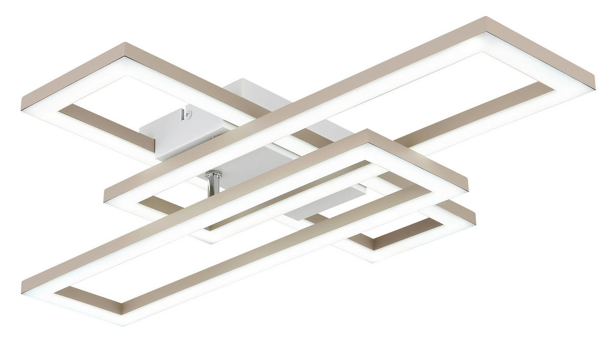 LED-DECKENLEUCHTE WILTON 55/40/7,5 cm  - Sandfarben/Weiß, Design, Kunststoff (55/40/7,5cm) - Globo