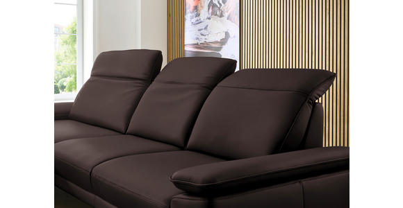 ECKSOFA in Echtleder Braun  - Schwarz/Braun, Design, Leder/Metall (193/332cm) - Dieter Knoll