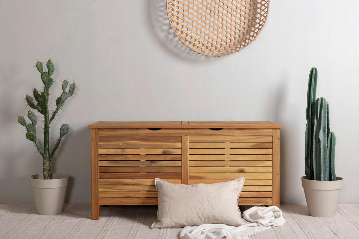 KISSENBOX 130/64.5/48 cm  - Akaziefarben, KONVENTIONELL, Holz (130/64.5/48cm) - Gardenson