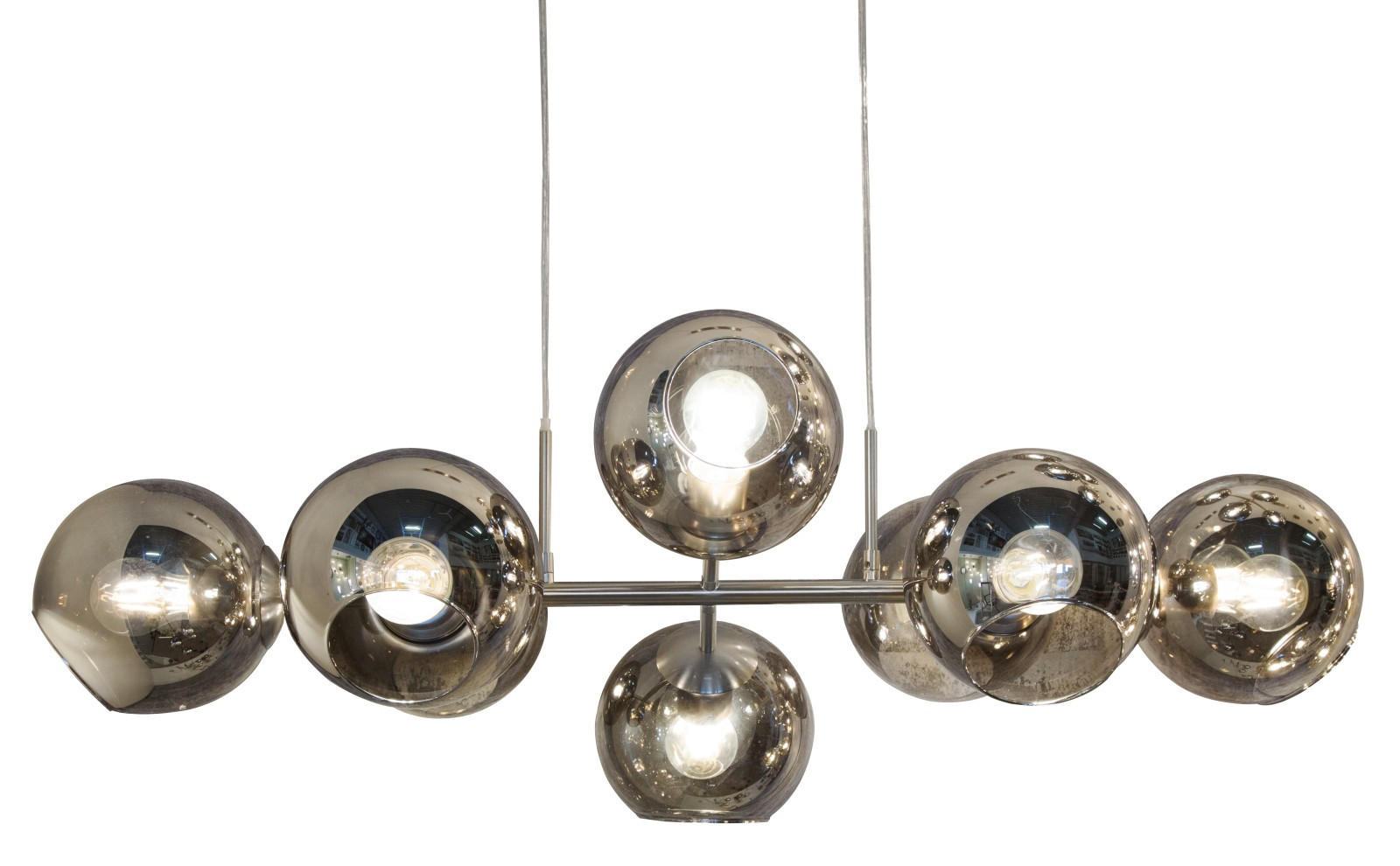 HÄNGELEUCHTE 100/38/150 cm  - Dunkelgrau, Design, Glas/Metall (100/38/150cm) - Globo