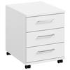 ROLLCONTAINER Weiß  - Edelstahlfarben/Weiß, Design, Holzwerkstoff/Metall (42,6/54,3/60cm) - Cantus