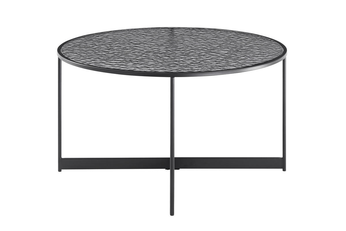 COUCHTISCH Rauchglas 80/80/45 cm rund Schwarz  - Schwarz, Design, Glas/Metall (80/80/45cm) - Livetastic
