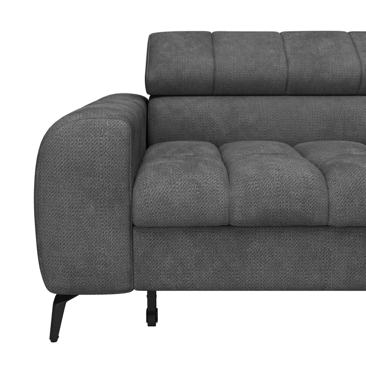 ECKSOFA in Anthrazit  - Anthrazit/Schwarz, Trend, Kunststoff/Textil (261/203cm) - Livetastic