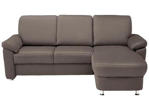 ECKSOFA Dunkelbraun Flachgewebe - Chromfarben/Dunkelbraun, KONVENTIONELL, Textil/Metall (250/163cm) - Beldomo System
