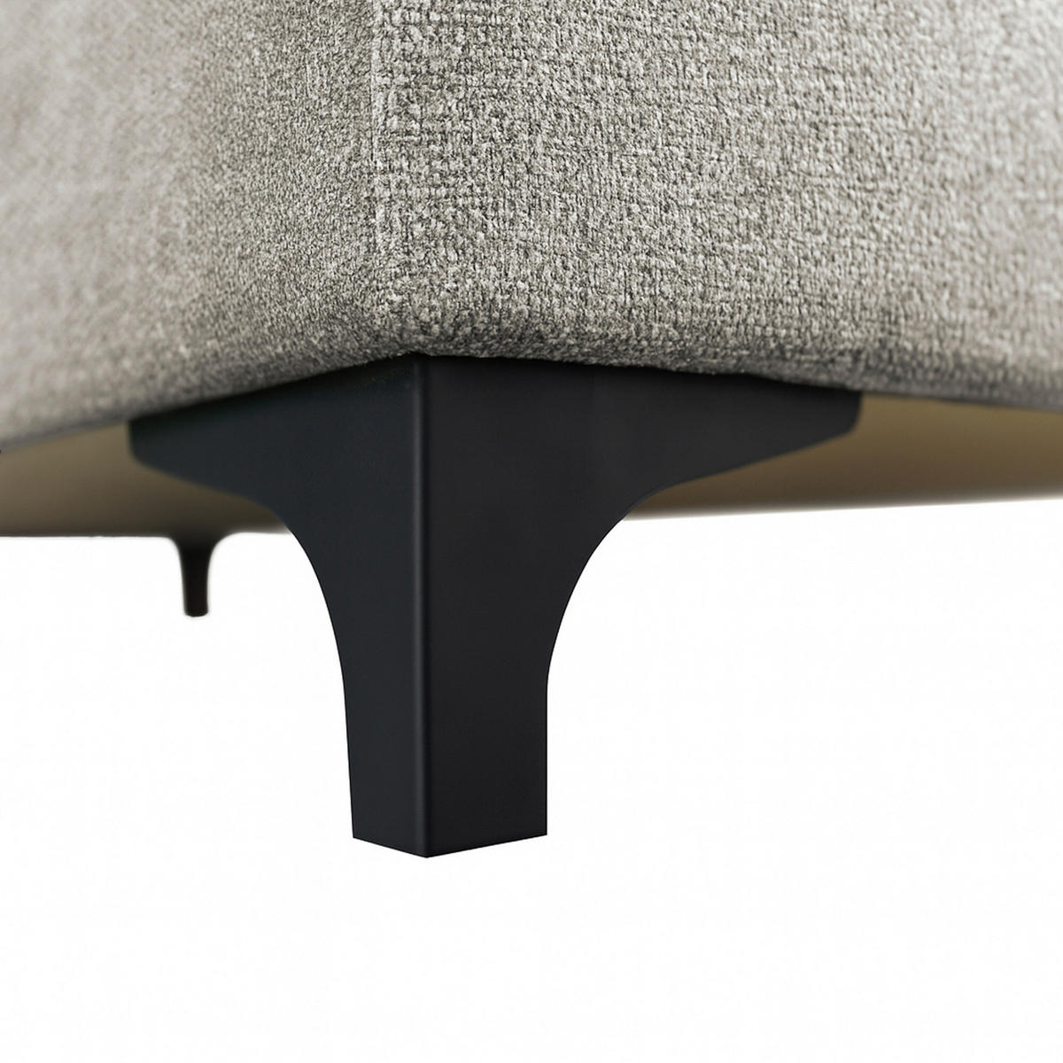 ECKSOFA SOLEI Grau Chenille Zierkissen, Bettkasten, Kopfstütze  - Schwarz/Grau, Design, Kunststoff/Textil (265/203cm) - MID.YOU