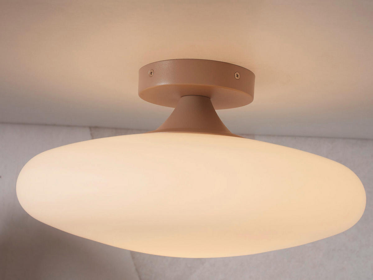 TAKLAMPA 34/18,5 cm  - vit/sandfärgad, Trend, glas (34/18,5cm) - It's about Romi