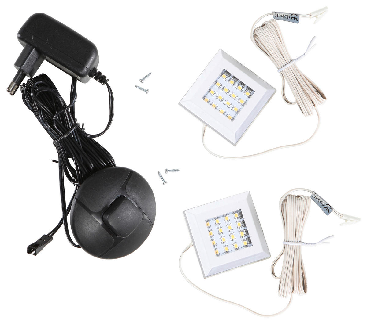 UNTERBAULEUCHTEN-SET - Schwarz/Alufarben, Design, Kunststoff/Metall - Hom`in