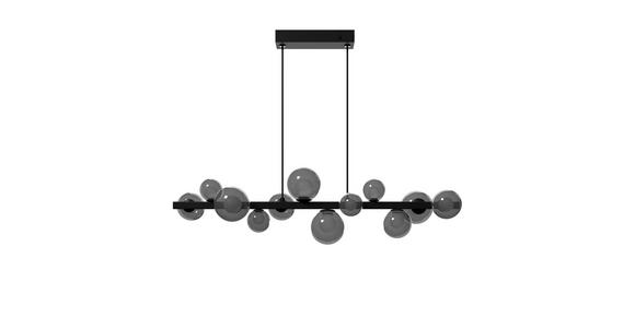 LED-HÄNGELEUCHTE Regulus 95/27/150 cm  - Schwarzbraun, Design, Glas/Metall (95/27/150cm) - Dieter Knoll