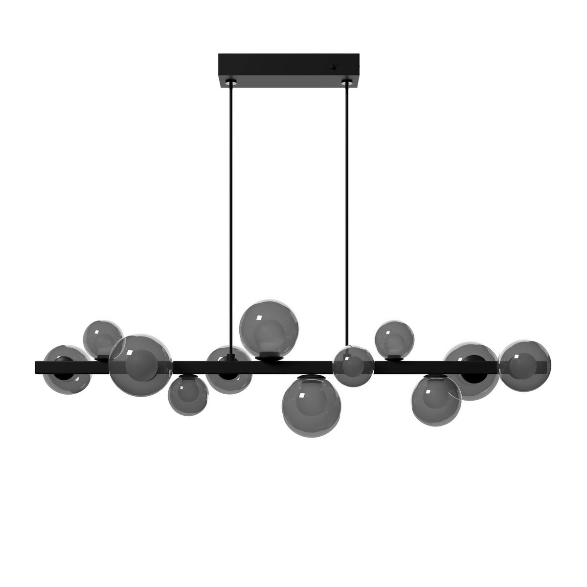 Lampă Suspendată Cu Led 95/27/150 cm  - negru maroniu, Design, sticlă/metal (95/27/150cm) - Dieter Knoll