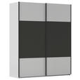 SCHWEBETÜRENSCHRANK 181/223/68 cm 2-türig Graphitfarben, Grau  - Schwarz/Graphitfarben, KONVENTIONELL, Holzwerkstoff/Metall (181/223/68cm) - Novel