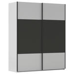 SCHWEBETÜRENSCHRANK 181/223/68 cm 2-türig Graphitfarben, Grau  - Schwarz/Graphitfarben, KONVENTIONELL, Holzwerkstoff/Metall (181/223/68cm) - Novel