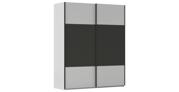 SCHWEBETÜRENSCHRANK 181/223/68 cm 2-türig Graphitfarben, Grau  - Schwarz/Graphitfarben, KONVENTIONELL, Holzwerkstoff/Metall (181/223/68cm) - Novel