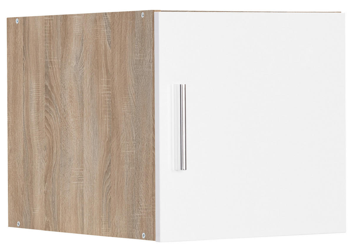 AUFSATZSCHRANK 40/40/40 cm   - Chromfarben/Eichefarben, Design, Holzwerkstoff/Kunststoff (40/40/40cm) - Xora