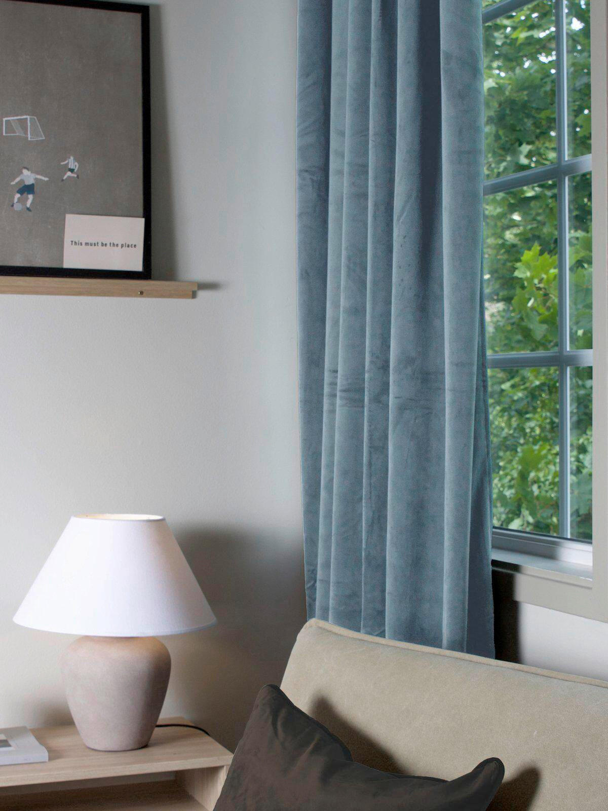HOTOVÝ ZÁVĚS, zatemnění, 135/280 cm - světle modrá, Basics, textil (135/280cm) - Svanefors