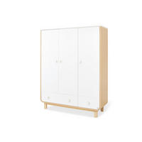 BABYKLEIDERSCHRANK PINOLINO ROUND  - Ahornfarben/Weiß, Design, Holz/Holzwerkstoff (145/183/54cm) - Pinolino